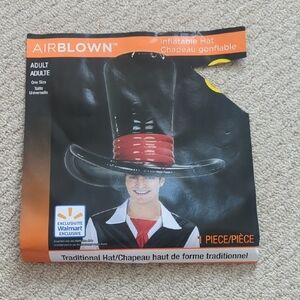 Adult Airblown Inflatable Black and Red Hat One Size